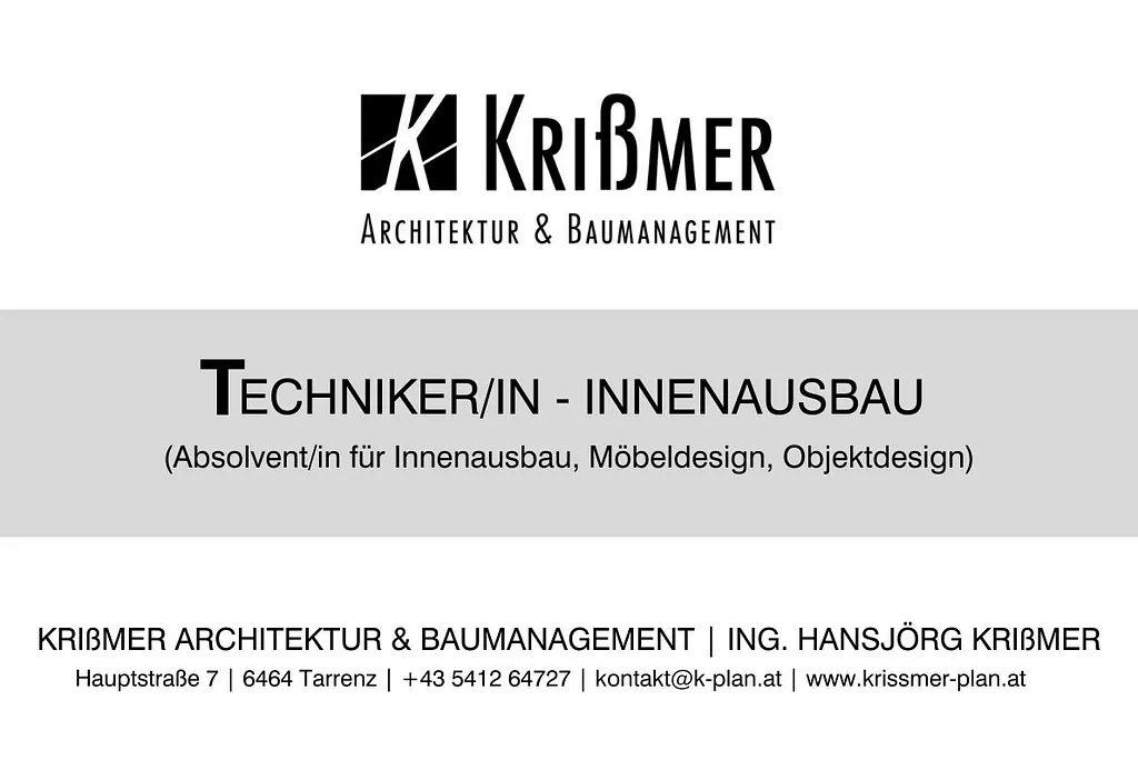 Jobangebot Techniker/in Innenausbau