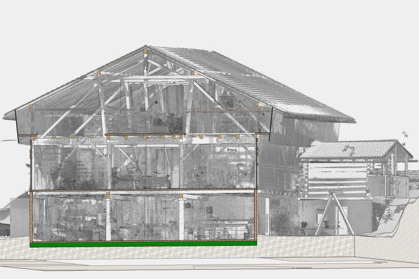 3D Laserscan landwirtschaftliches Gebäude